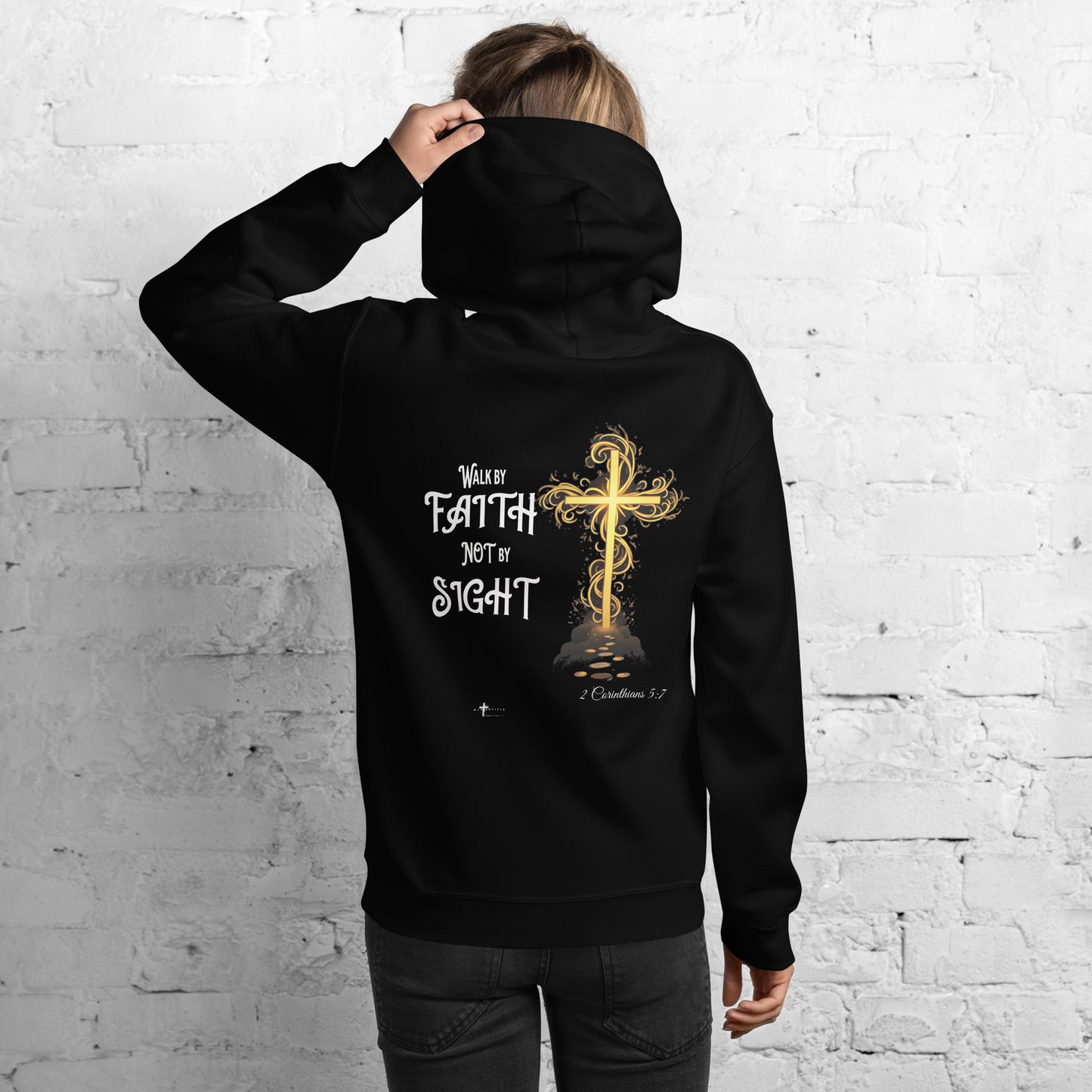 Walk by Faith Not By Sight Hoodie  Christian Bible Verse Hoodie