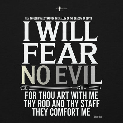 Fear No Evil Hoodie  Christian Bible Verse Hoodie Psalm 23