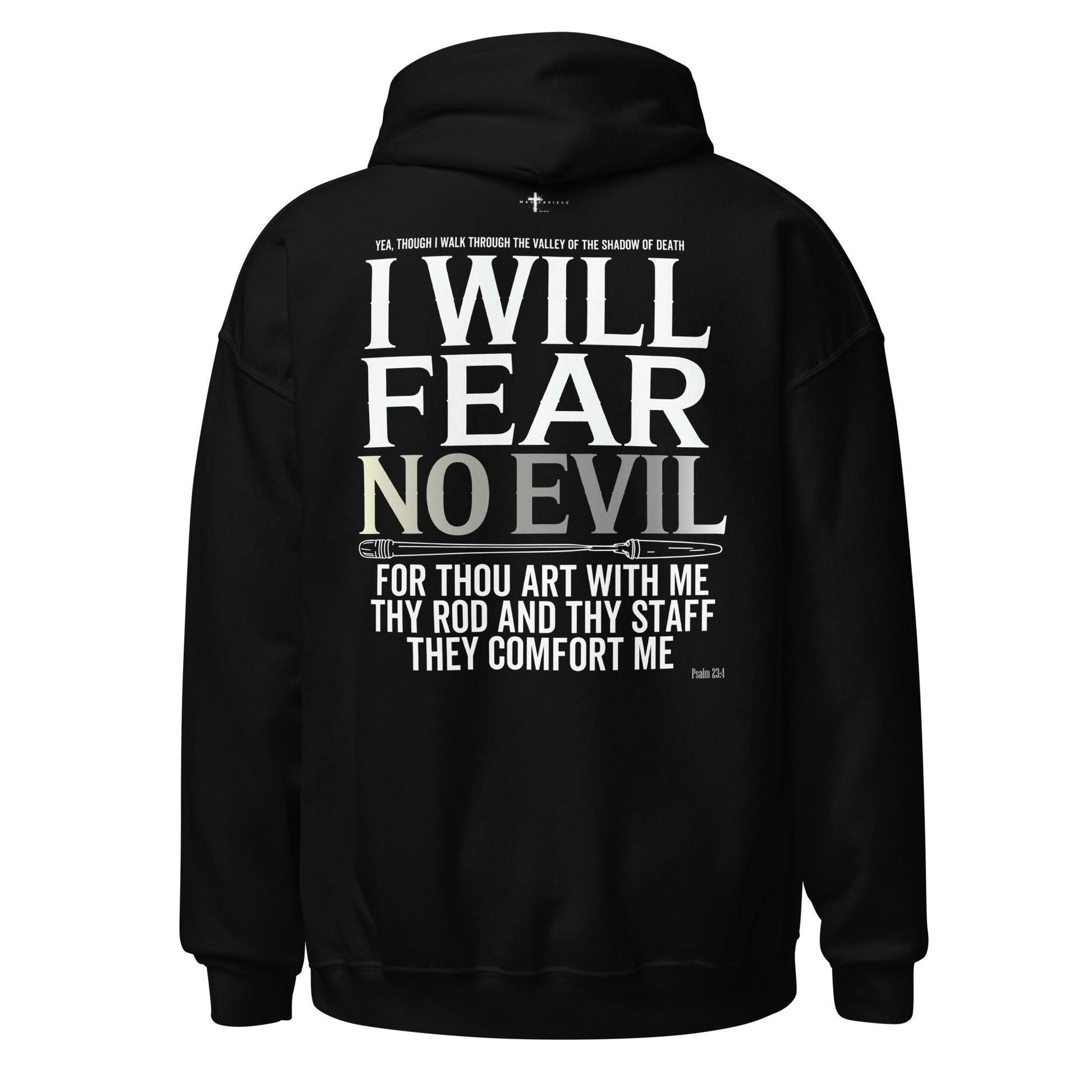 Fear No Evil Hoodie  Christian Bible Verse Hoodie Psalm 23