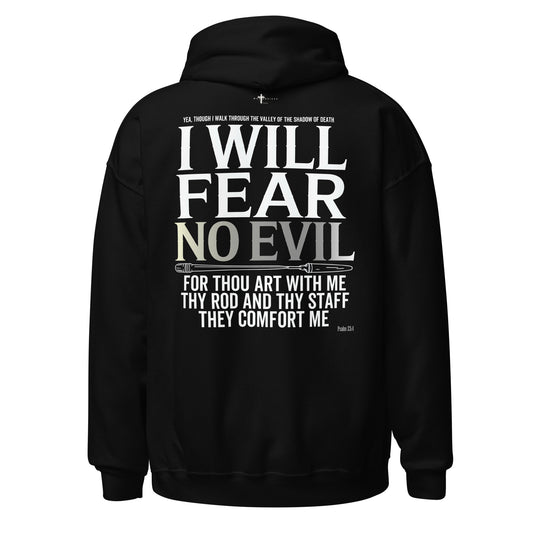 Fear No Evil Hoodie  Christian Bible Verse Hoodie Psalm 23