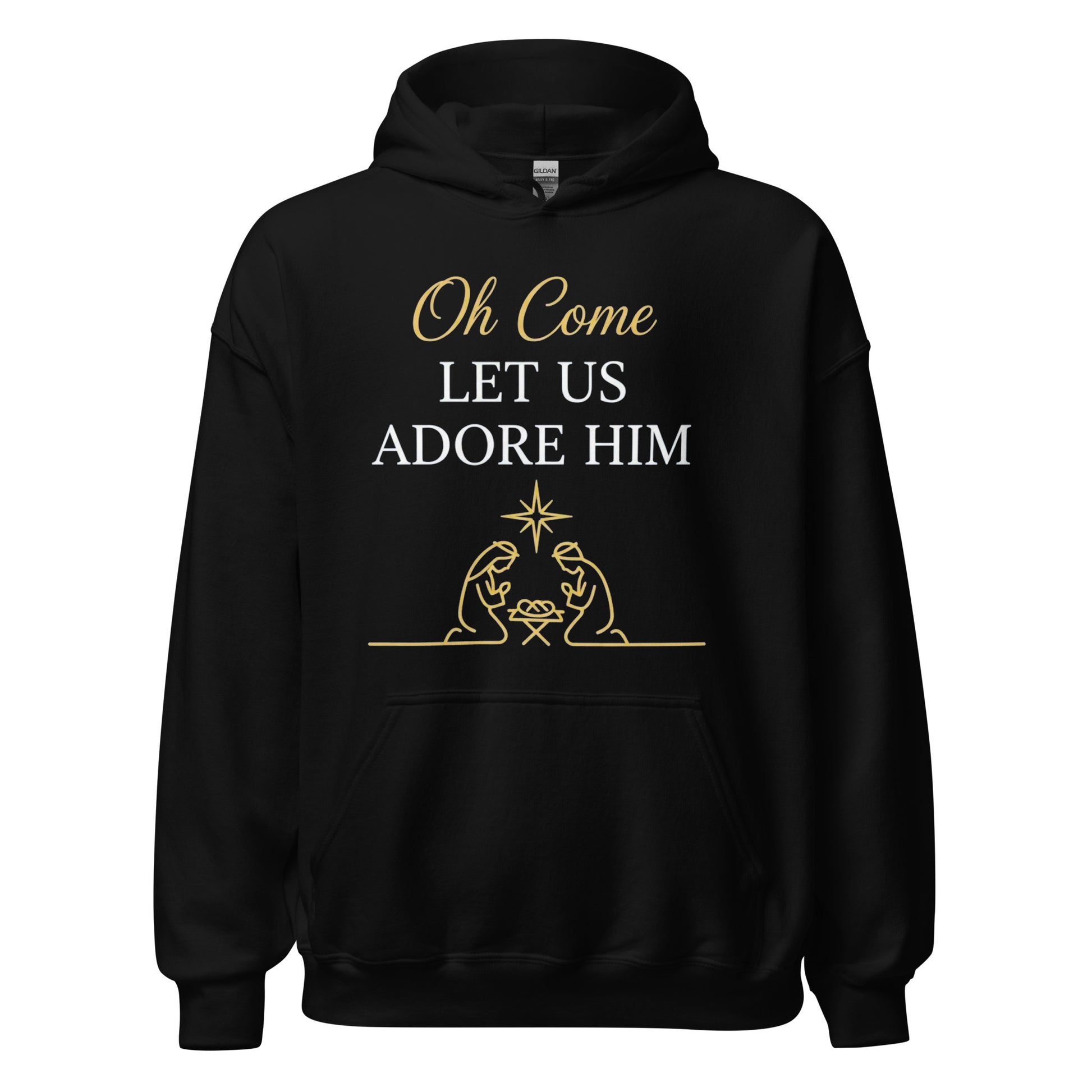 Oh Come let us Adobe Him Christian Christmas Hoodie