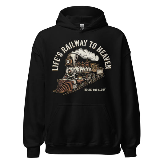  Life's Railway to Heaven Christian hoodie 