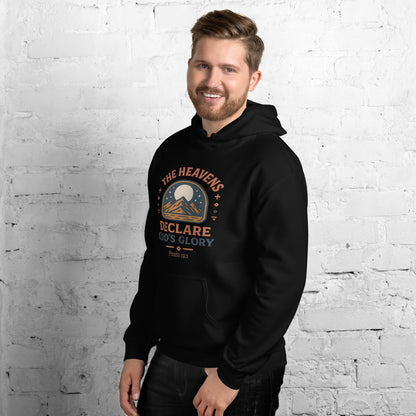 Heavens Declare Gods Glory Christian Hoodie Psalm 19:1 Black