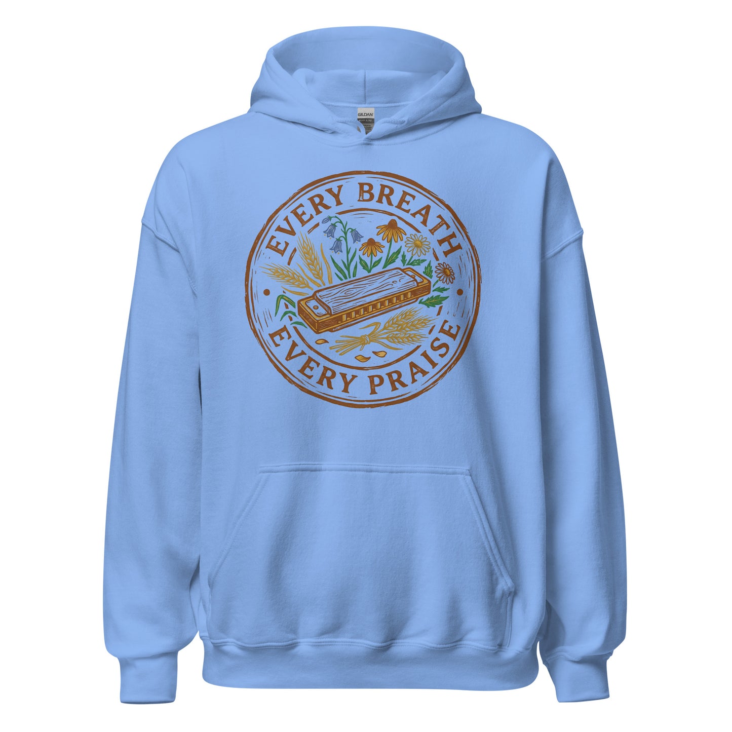 VERY BREATH EVERY PRAISE Christian Hoodie celebrating harmonica players