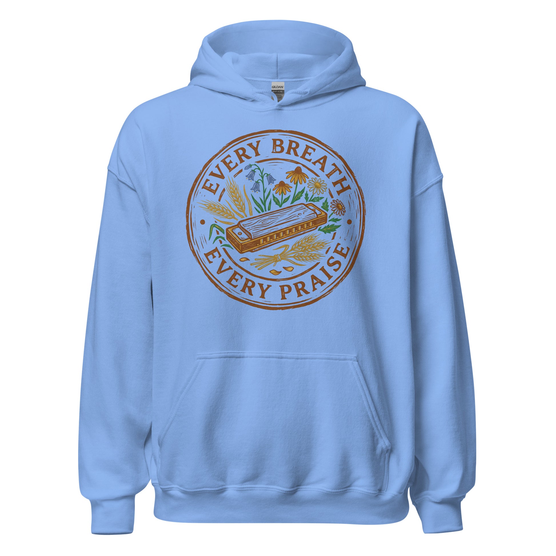 VERY BREATH EVERY PRAISE Christian Hoodie celebrating harmonica players
