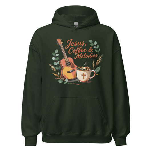  Jesus Coffee and Melodies Christian Hoodie 