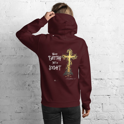 Walk by Faith Not By Sight Hoodie  Christian Bible Verse Hoodie