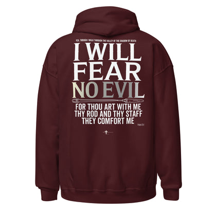 Fear No Evil Hoodie  Christian Bible Verse Hoodie