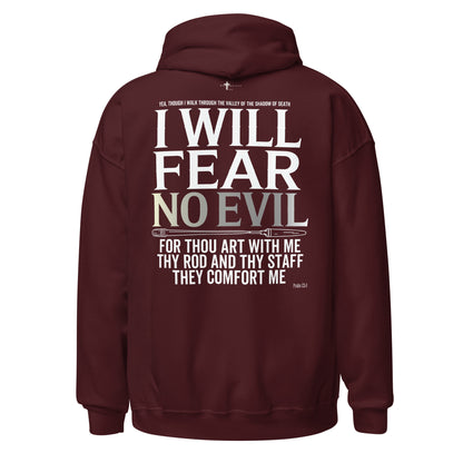 Fear No Evil Hoodie  Christian Bible Verse Hoodie Psalm 23
