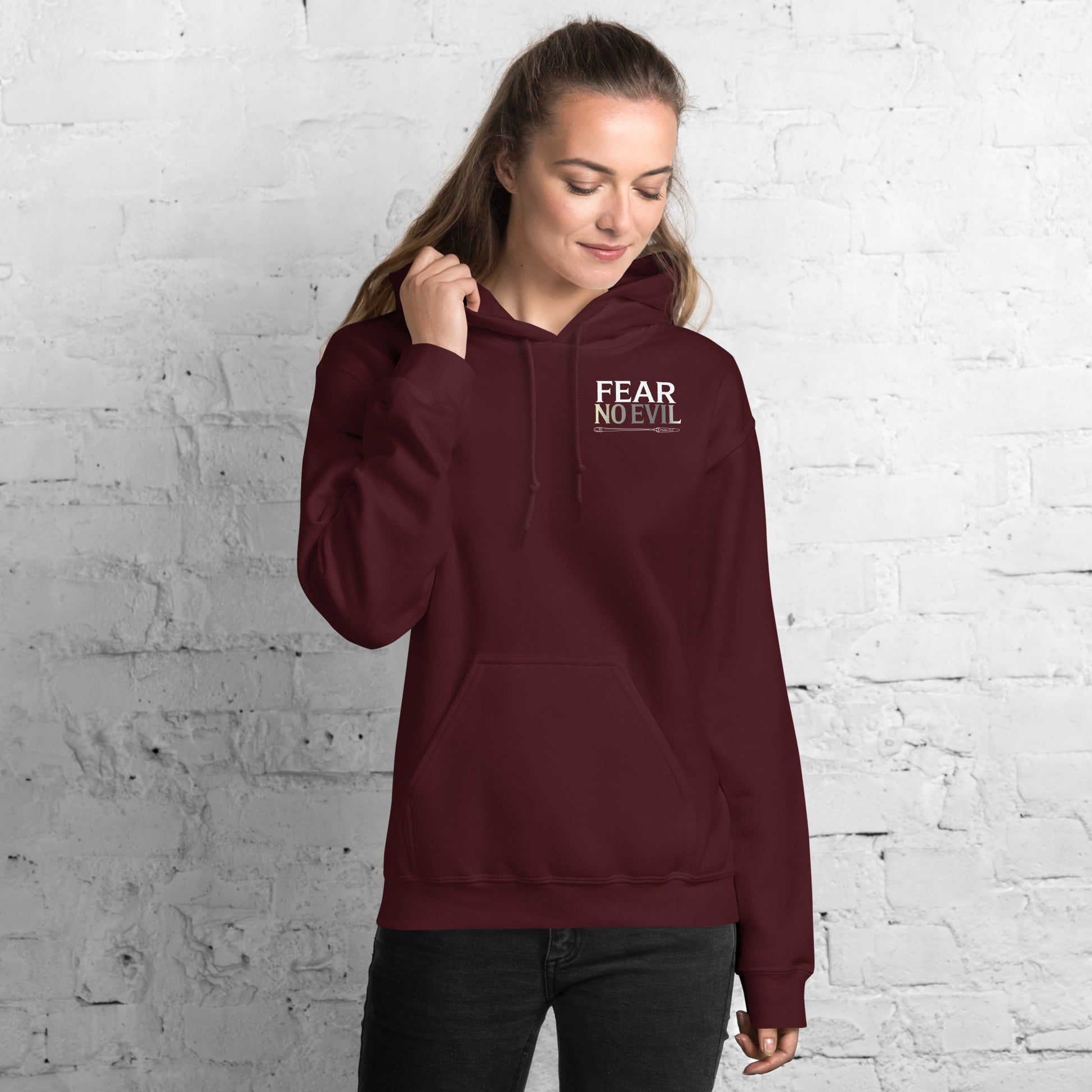 Fear No Evil Hoodie  Christian Bible Verse Hoodie