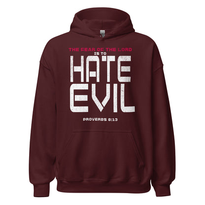 Fear The Lord Hate Evil Hoodie  Christian Bible Verse T-Shirt