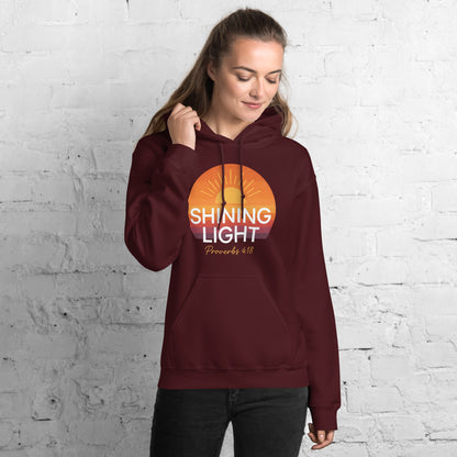 Shining Light Christian Hoodie Proverbs 4:18