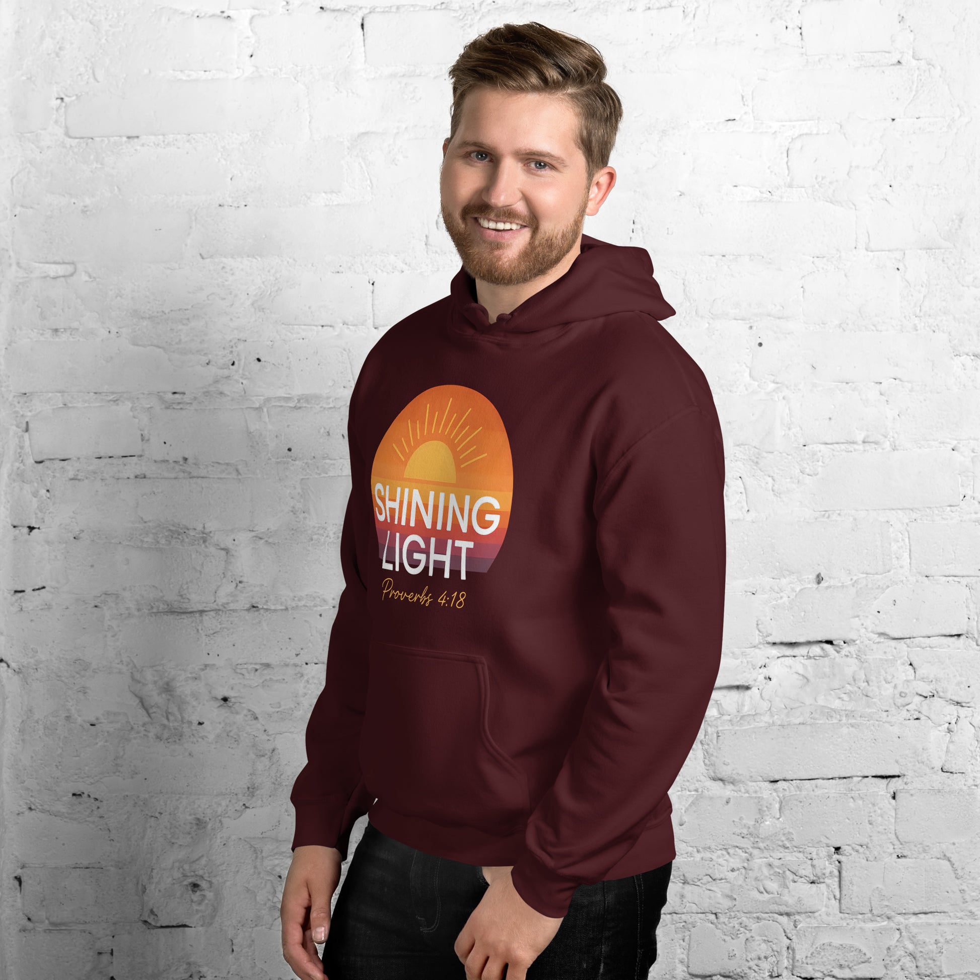 Shining Light Christian Hoodie Proverbs 4:18