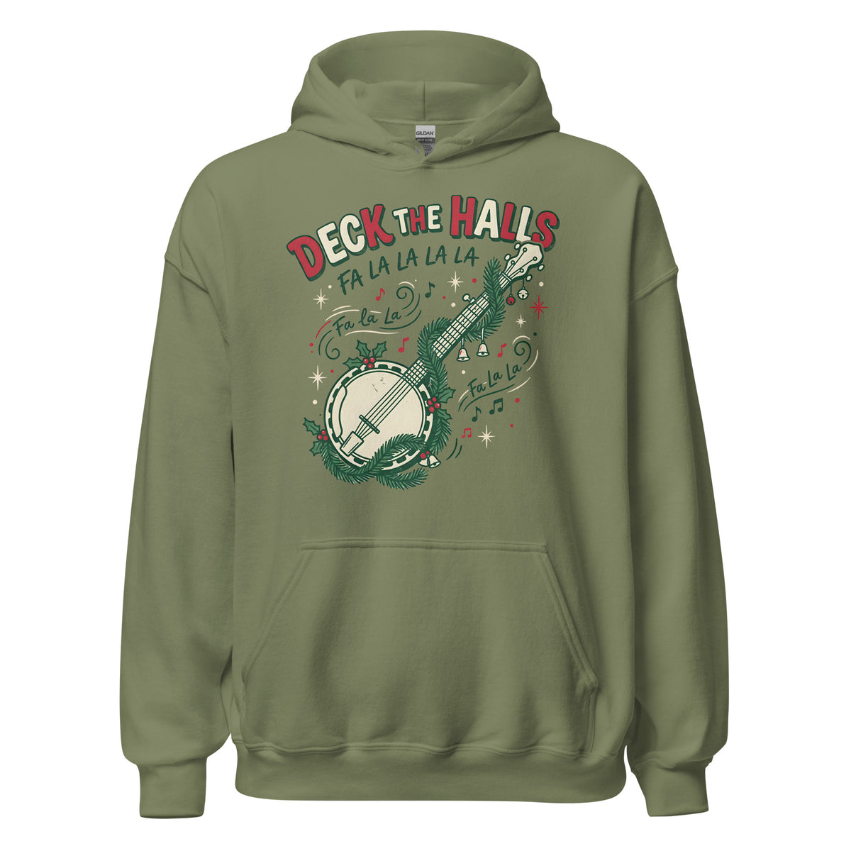 Deck The Halls Banjo Hoodie - Green - MasterPiece Shirts