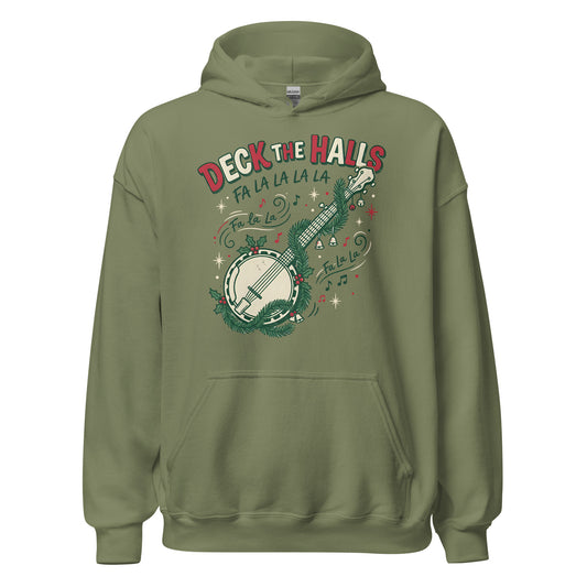 Deck The Halls Banjo Hoodie - Green - MasterPiece Shirts