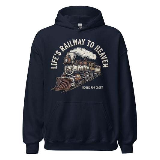  Life's Railway to Heaven Christian hoodie 