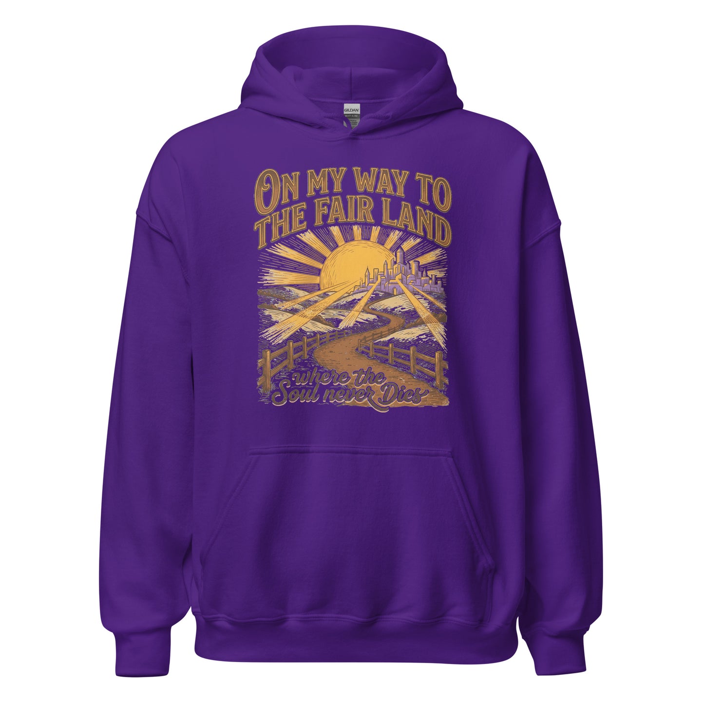  On My way to the Fair Land where the soul never dies Christian Hoodie celebrating the beloved bluegrass gospel classic. 
