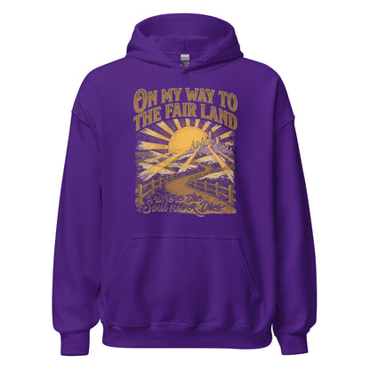  On My way to the Fair Land where the soul never dies Christian Hoodie celebrating the beloved bluegrass gospel classic. 