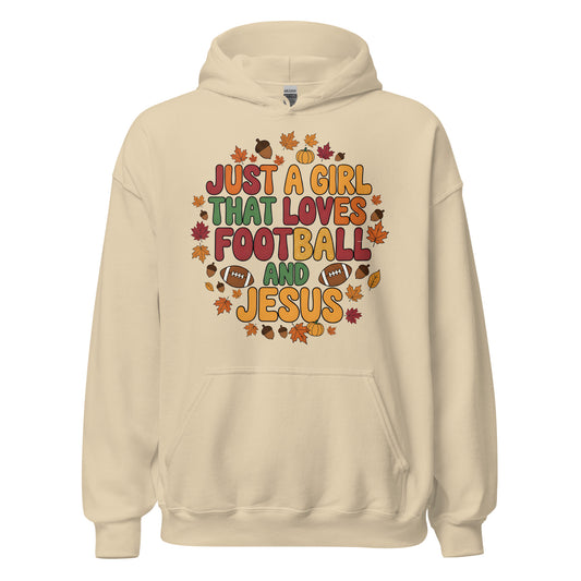 Just a Girl that Loves Football and Jesus Christian hoodie