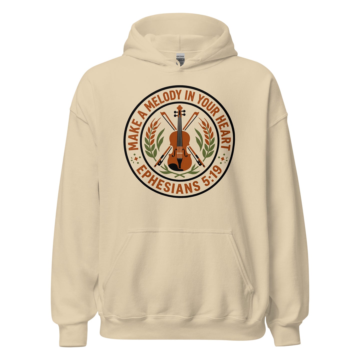 Make a Melody in your heart Christian Hoodie celebrating violin players Ephesians 5:19