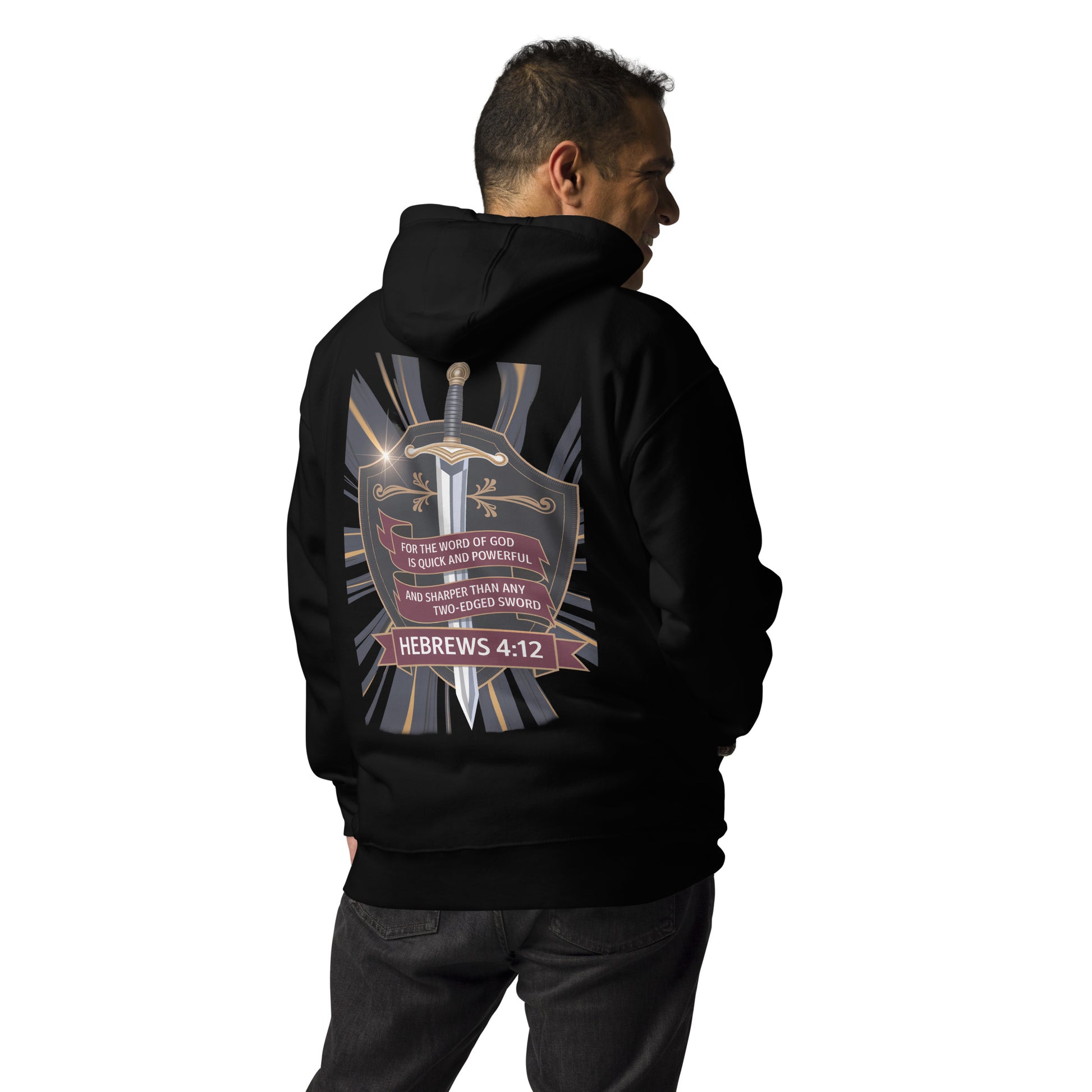 Two Edged Sword Premium Hoodie  Christian Bible Verse Premium Hoodie