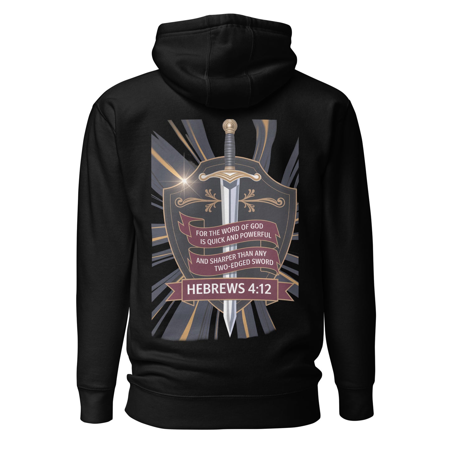 Two Edged Sword Premium Hoodie  Christian Bible Verse Premium Hoodie