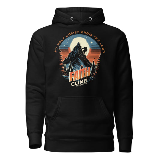 Faith Climb Premium Hoodie  Christian Bible Verse Premium Hoodie