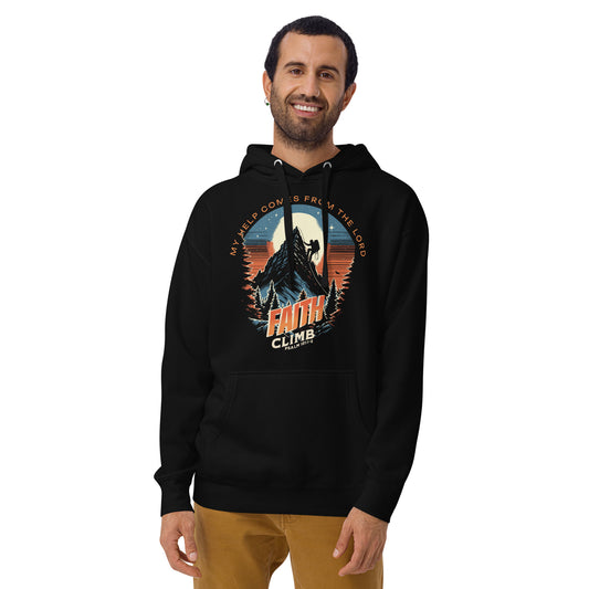 Faith Climb Premium Hoodie  Christian Bible Verse Premium Hoodie