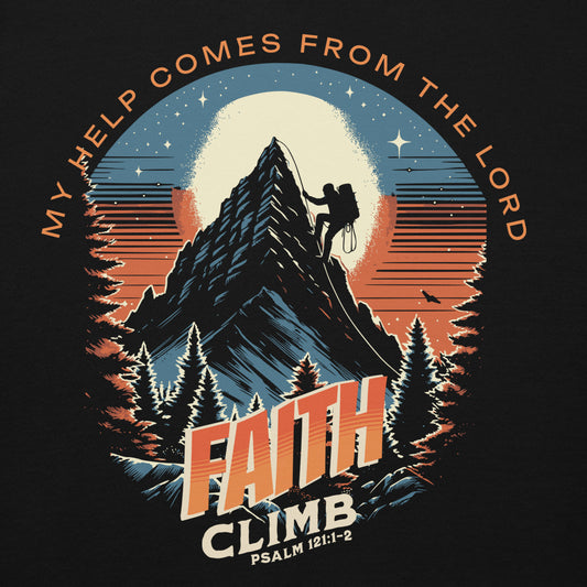 Faith Climb Premium Hoodie  Christian Bible Verse Premium Hoodie
