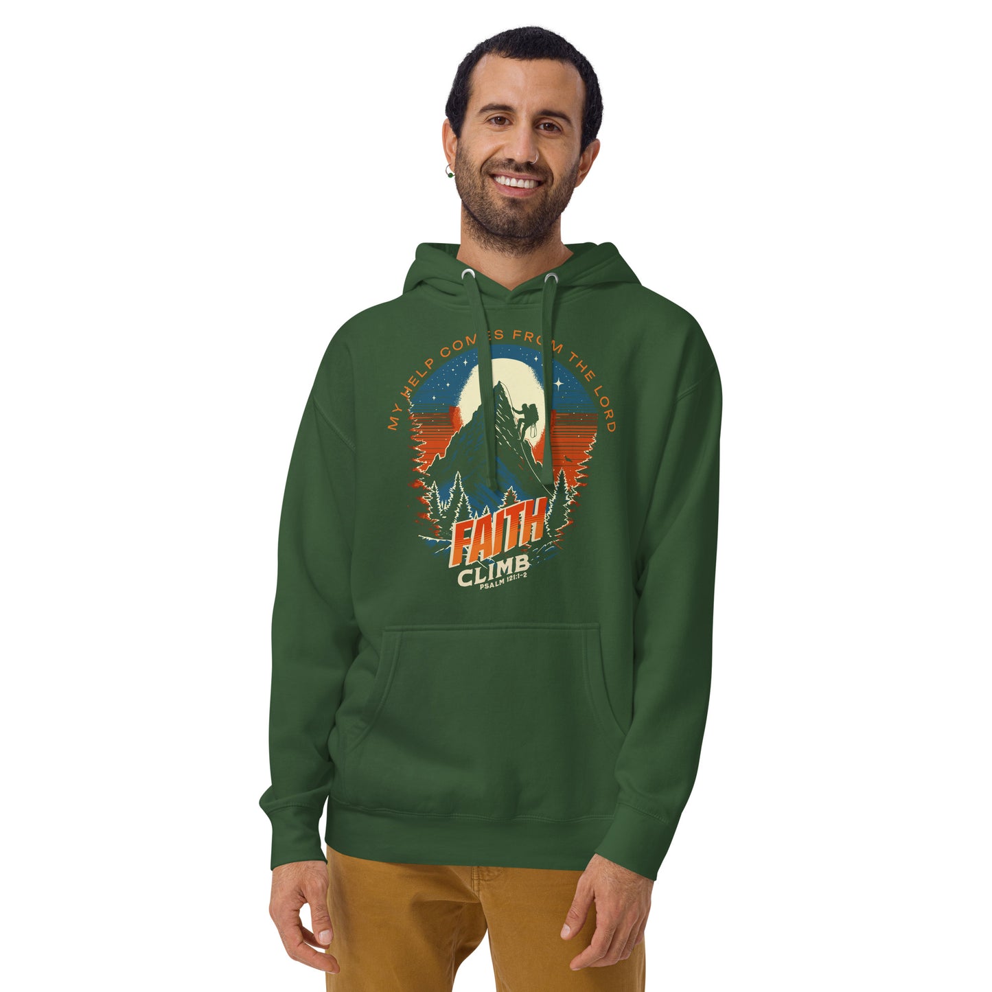 Faith Climb Premium Hoodie  Christian Bible Verse Premium Hoodie