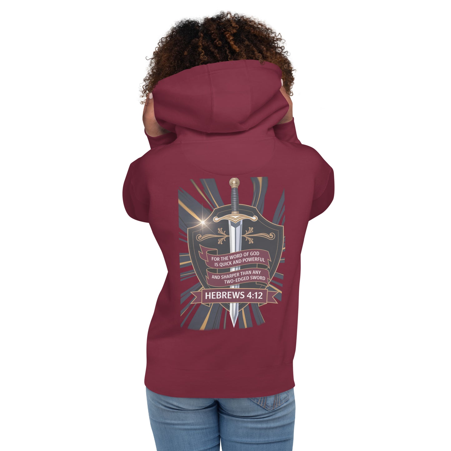 Two Edged Sword Premium Hoodie  Christian Bible Verse Premium Hoodie