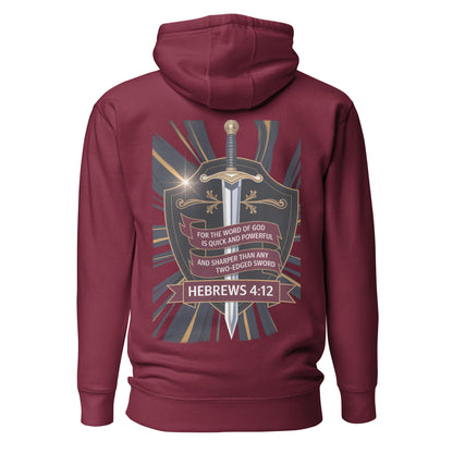 Two Edged Sword Premium Hoodie  Christian Bible Verse Premium Hoodie