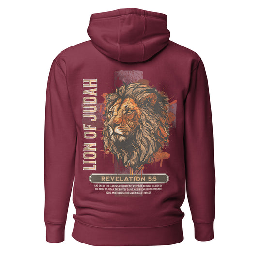 Lion of Judah Premium Hoodie  Christian Bible Verse Premium Hoodie