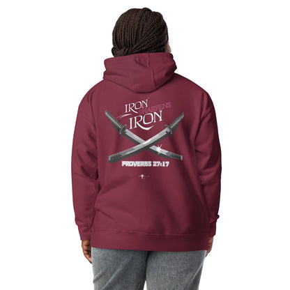 Iron Sharpens Iron Premium Hoodie  Christian Bible Verse Premium Hoodie