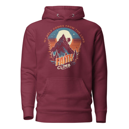 Faith Climb Premium Hoodie  Christian Bible Verse Premium Hoodie