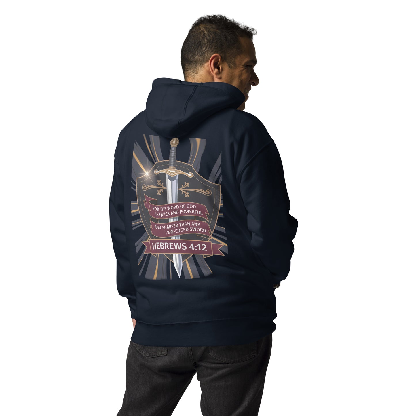 Two Edged Sword Premium Hoodie  Christian Bible Verse Premium Hoodie