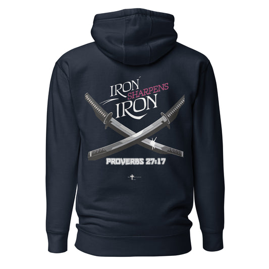 Iron Sharpens Iron Premium Hoodie  Christian Bible Verse Premium Hoodie