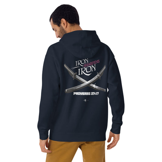 Iron Sharpens Iron Premium Hoodie  Christian Bible Verse Premium Hoodie