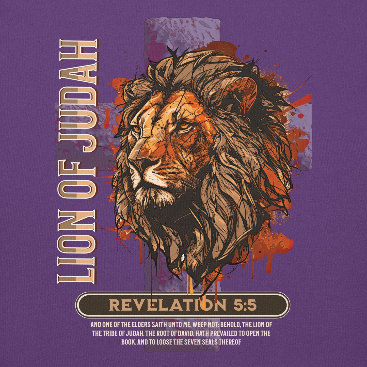 Lion of Judah Premium Hoodie  Christian Bible Verse Premium Hoodie