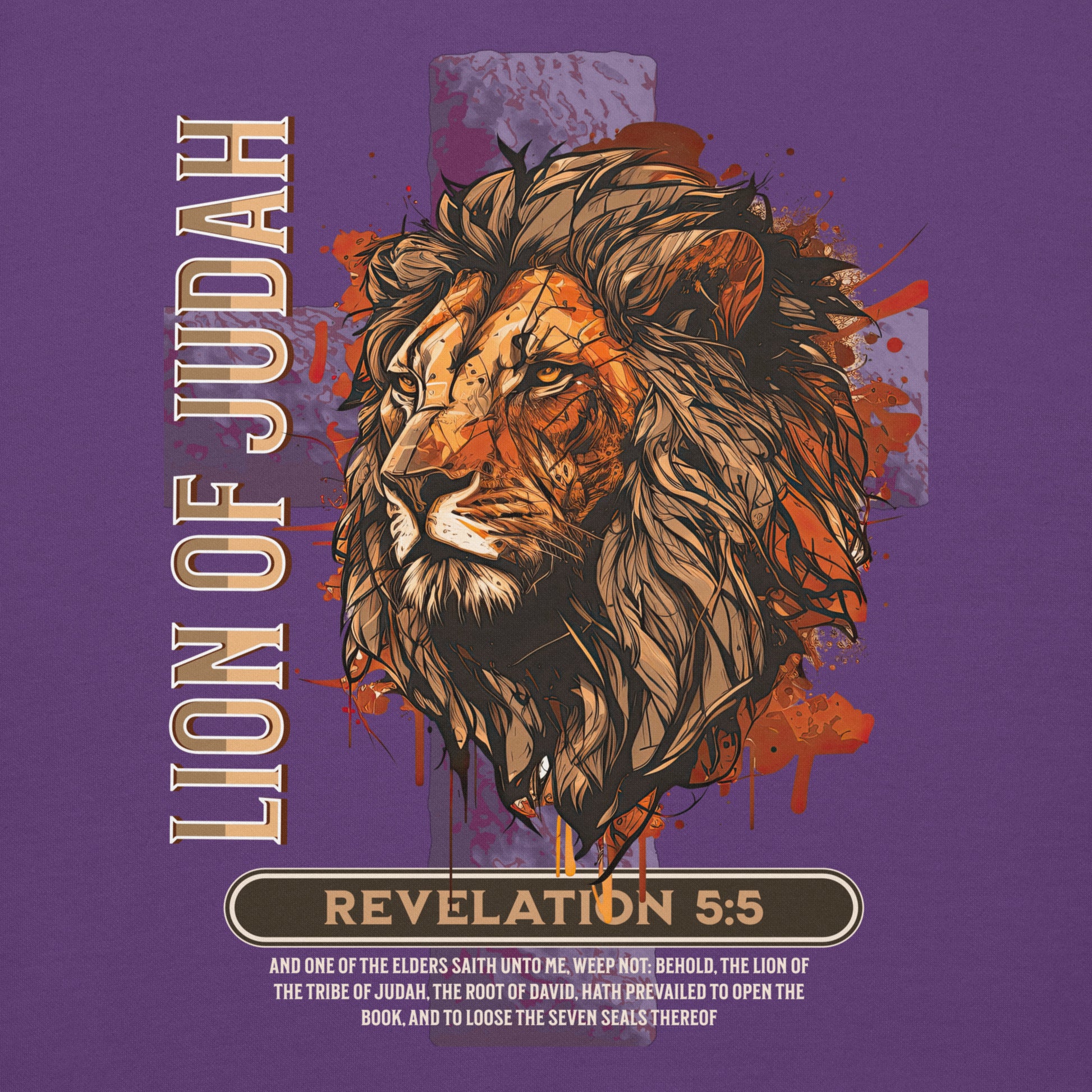 Lion of Judah Premium Hoodie  Christian Bible Verse Premium Hoodie
