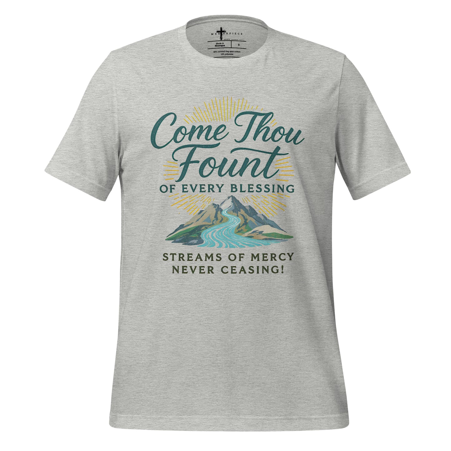 Come Thou Fount of Every Blessing Christian Hymn T-shirt gray
