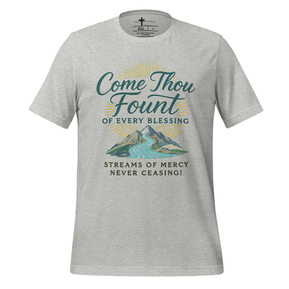 Come Thou Fount of Every Blessing Christian Hymn T-shirt gray