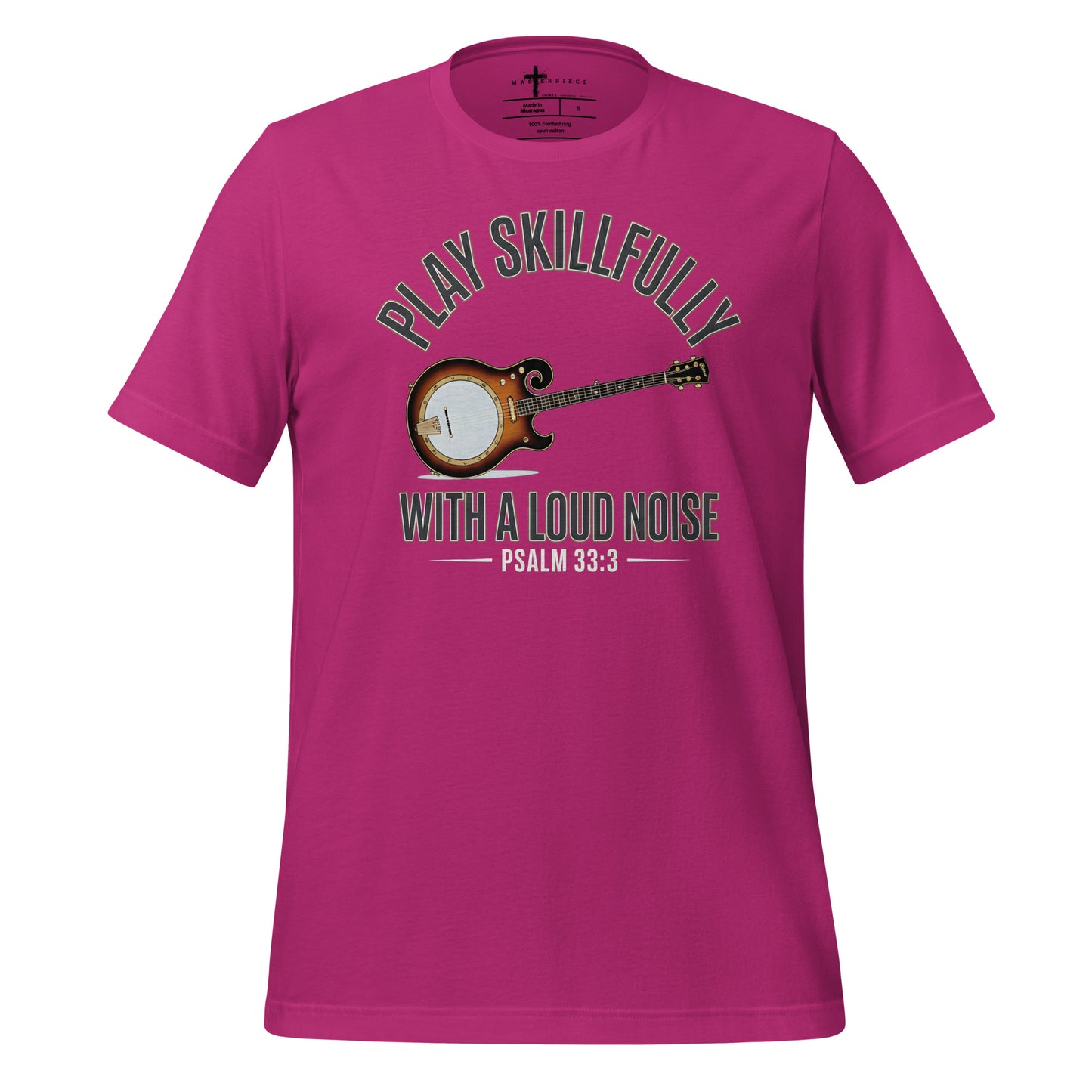 play skilfully with a loud noise. - Psalm 33:3 bajo chr8istian t-shirt