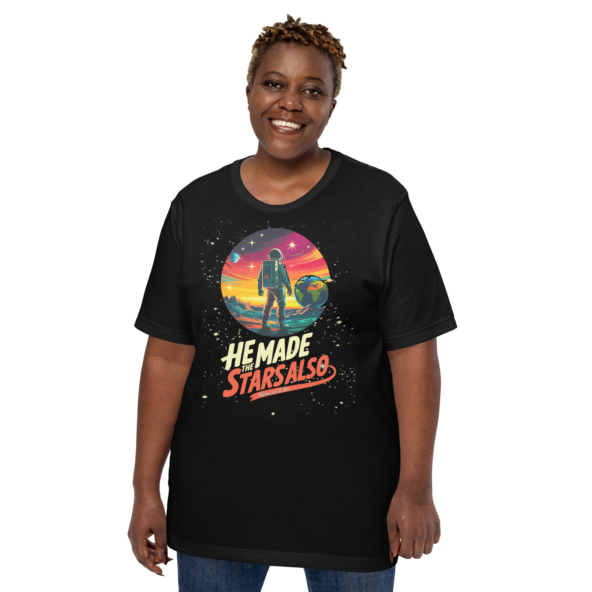 He Made The Stars Also  Christian Bible Verse T-Shirt