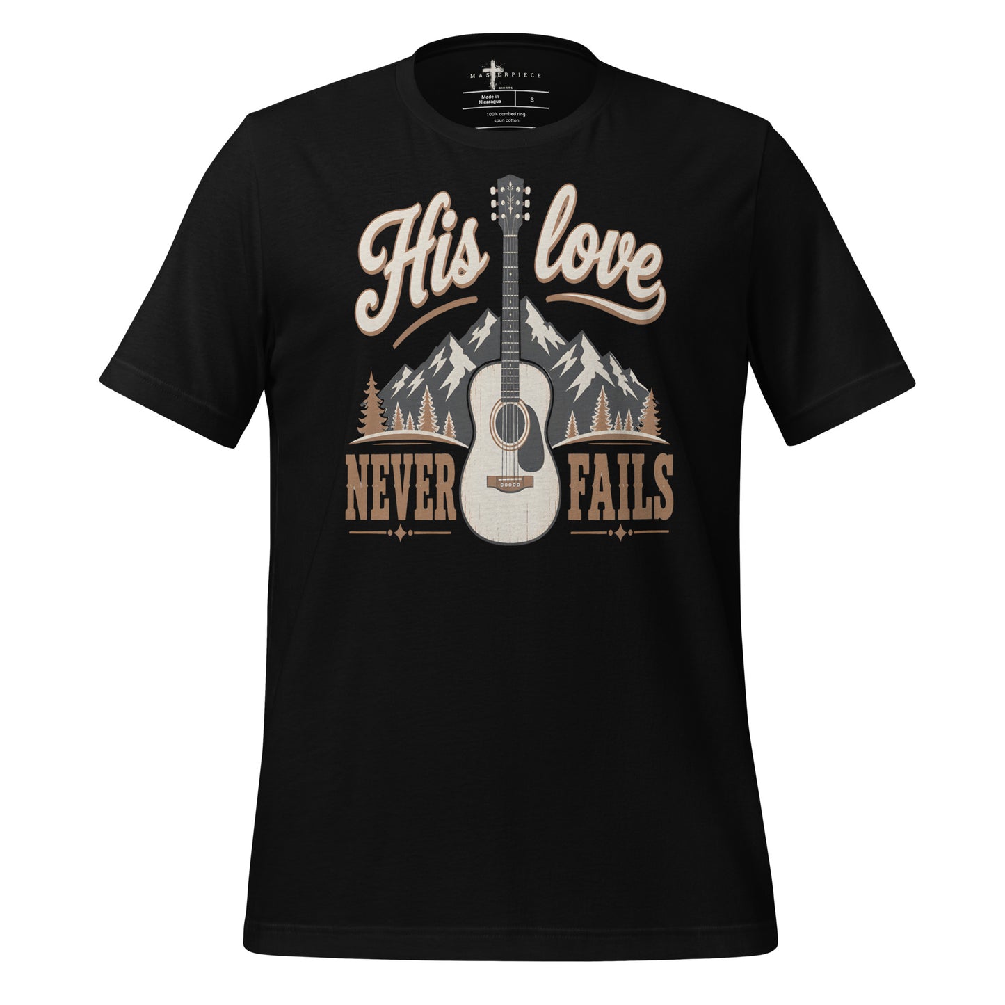 His Love Never Fails Guitar - Black - MasterPiece Shirts