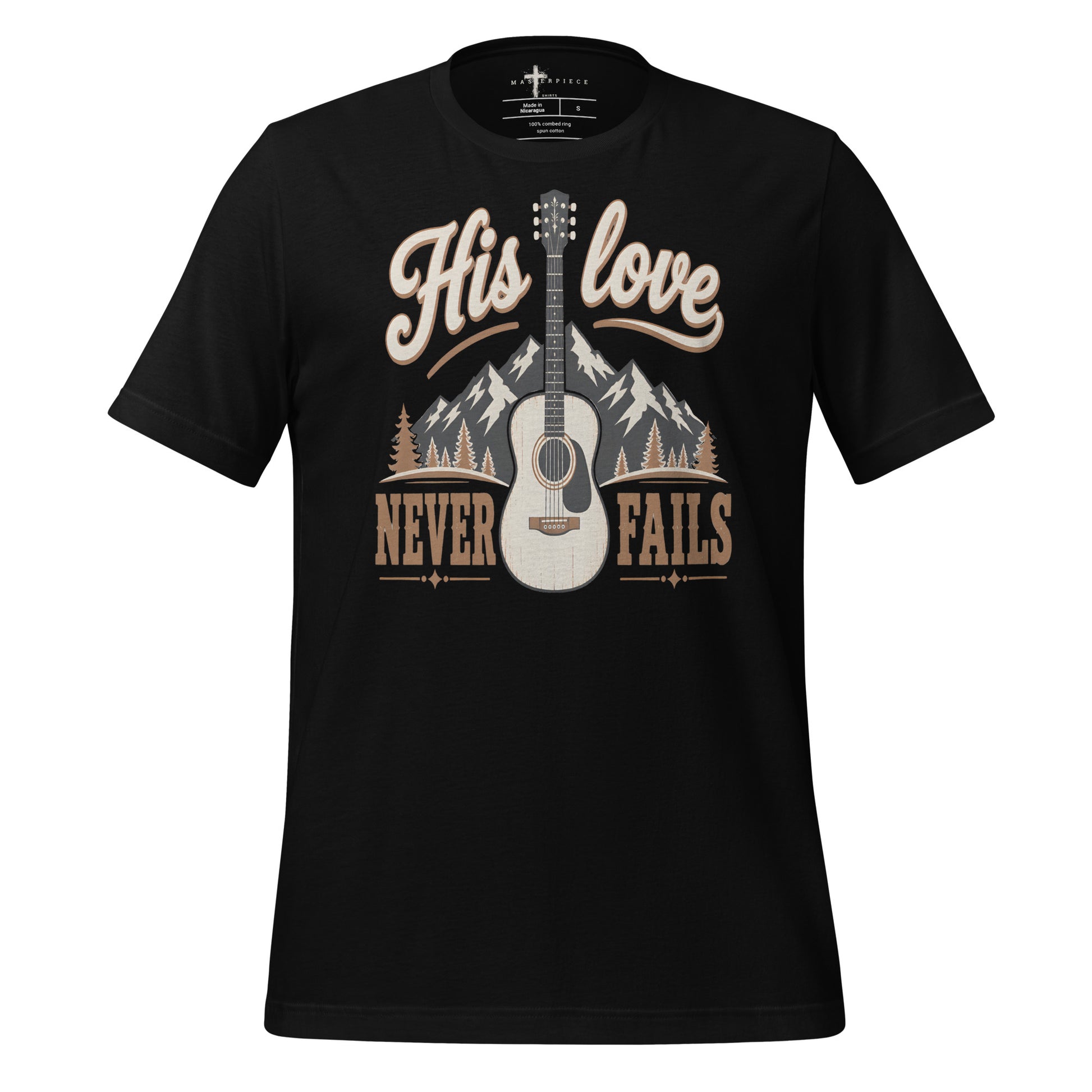 His Love Never Fails Guitar - Black - MasterPiece Shirts