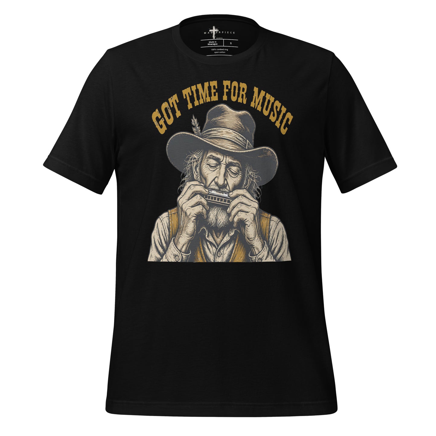 Got Time for Music Harmonica - Black - MasterPiece Shirts