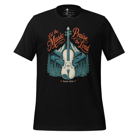 Let the Music Praise the Lord Violin - Black - MasterPiece Shirts