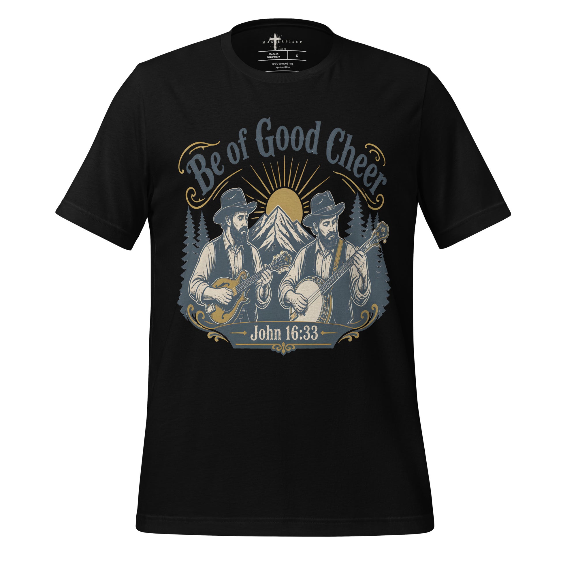 Be of Good Cheer Banjo Mandolin - Black - MasterPiece Shirts