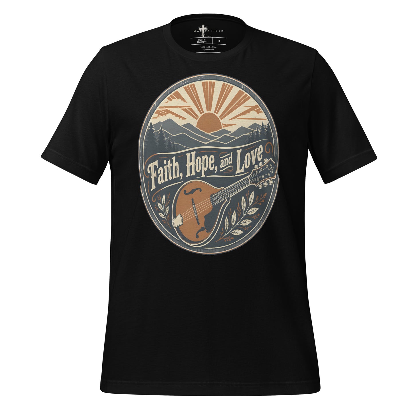 Faith Hope Love Mandolin - Black - MasterPiece Shirts